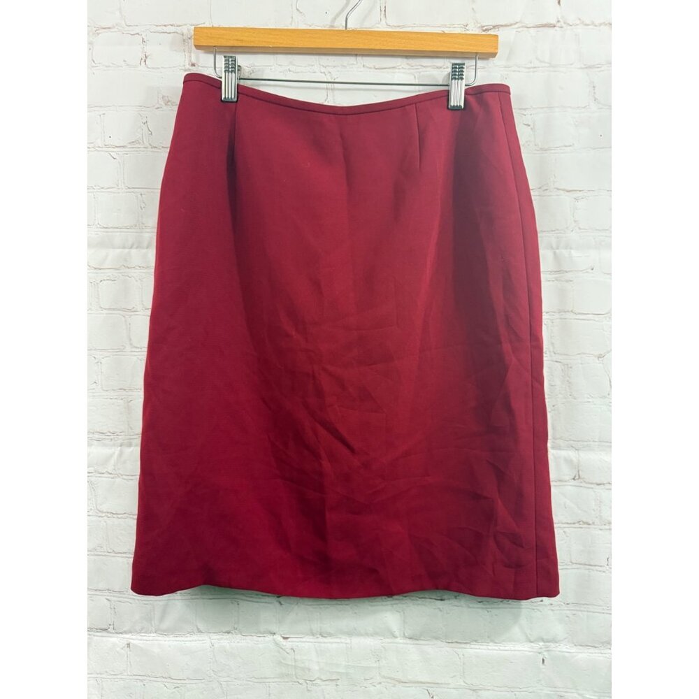 Unbranded Skirt Womens Size 10 Crimson Red A-line Pencil Fully Lined Back Pleats